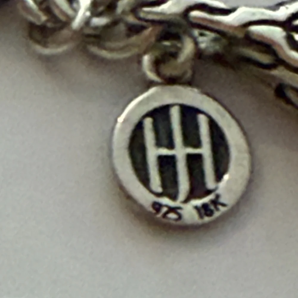 JOHN HARDY DOT HAMMERED SILVER/18K GOLD SAUTOIRVNECKLACE - Picture 8 of 9